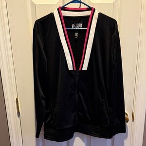 Black Zip Up with Pink and White Trim
